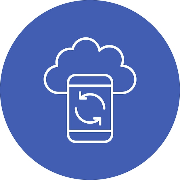 L'image vectorielle de l'icône de synchronisation du nuage peut être utilisée pour le cloud computing