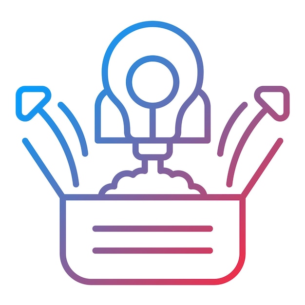 L'image vectorielle de l'icône Think Out Of The Box peut être utilisée pour la gestion de projet