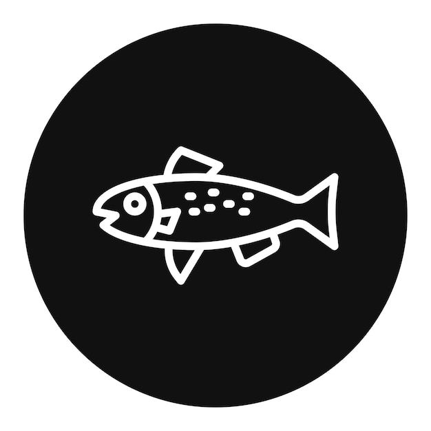 L'image vectorielle de l'icône de la truite peut être utilisée pour le poisson et les fruits de mer