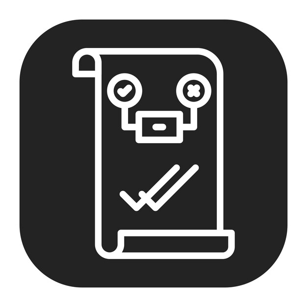 L'image vectorielle de l'icône de validation de test peut être utilisée pour les tests logiciels
