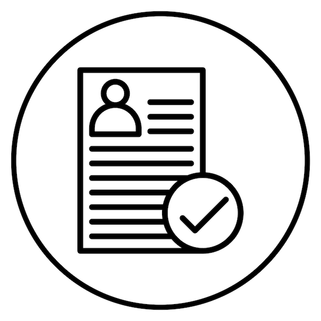 L'image vectorielle de l'icône de vérification d'arrière-plan peut être utilisée pour le processus d'embauche