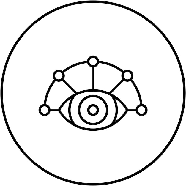 Vecteur image vectorielle de l'icône de la vision périphérique peut être utilisée pour l'optométriste