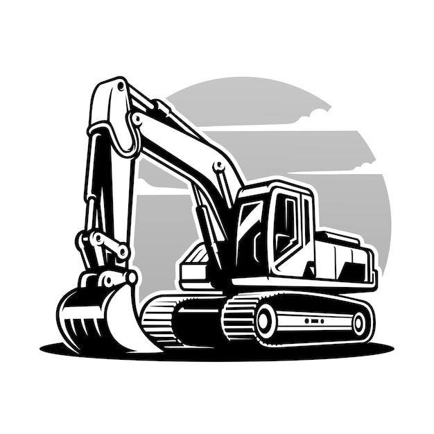 Vecteur image vectorielle de l'illustration de la silhouette de l'excavator