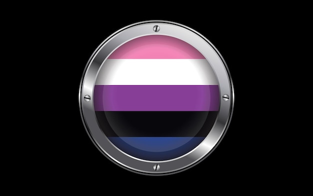 Vecteur image vectorielle d'insigne 3d de drapeau de fierté lgbt genderfluid