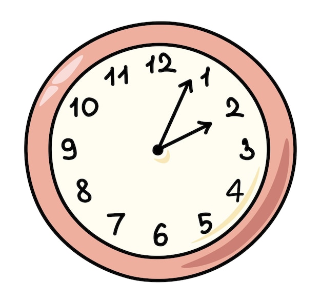 Vecteur image vectorielle montre rouge simple dessin d'enfant d'une horloge illustration de style doodle pour enfants