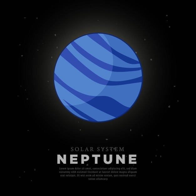 Vecteur image vectorielle planète neptune avec fond de l'espace