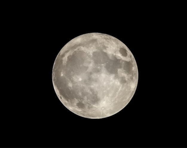 Image Vectorielle De Pleine Lune Isolée Sur Ciel Noir
