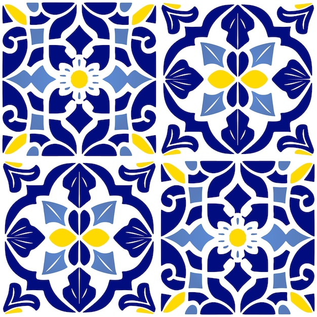 Vecteur image vectorielle rétro ou traditionnel de style portugais ou marocain carreaux de sol motif de surface sans couture pour les produits d'arrière-plan ou les impressions sur papier d'emballage