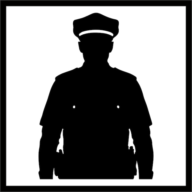 Image vectorielle de la silhouette d'un policier