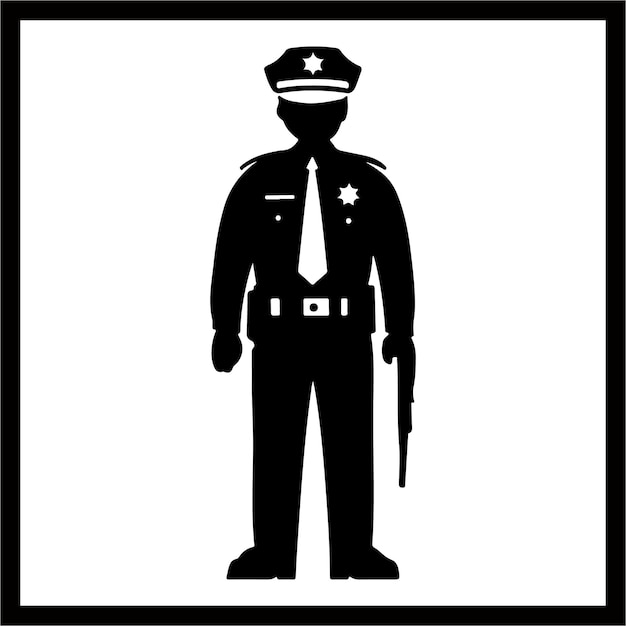 Image vectorielle de la silhouette d'un policier