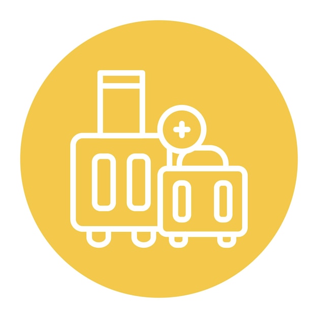 Image vectorielle supplémentaire de l'icône des bagages Peut être utilisée pour les compagnies aériennes