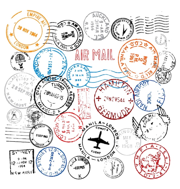 Vecteur image vectorielle des timbres-poste