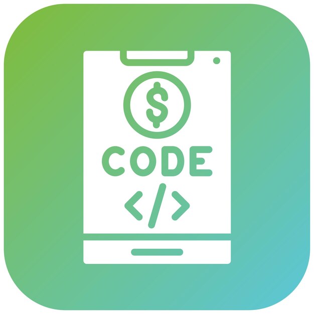 une image verte et bleue d'un téléphone portable avec le code code