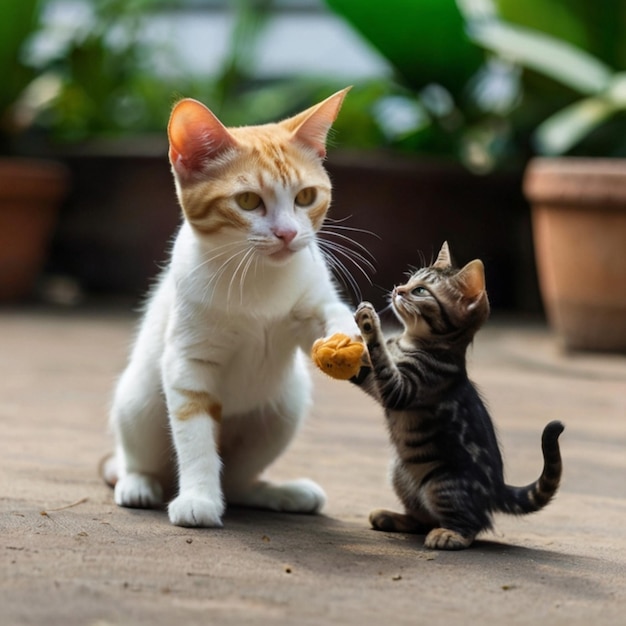 Vecteur des images de chats et de filles.