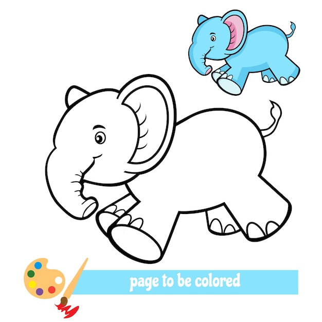 Images de coloriage d'éléphant de dessin animé