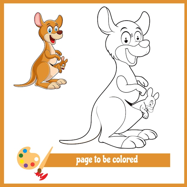 Images à colorier de kangourou de dessin animé