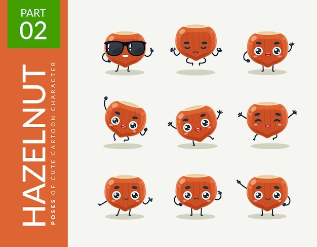 Images de mascotte de la Noisette. ensemble.