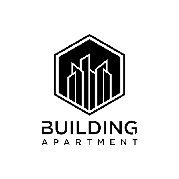 Immeuble appartement logo design inspiration fond isolé