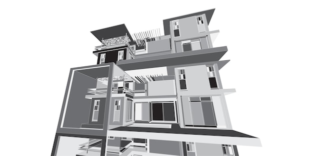 Immeuble résidentiel Architecture moderne