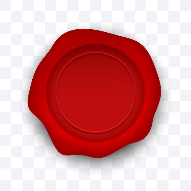 Impression de cire Sceau de cire rouge isolé sur fond transparent Clipart 3D