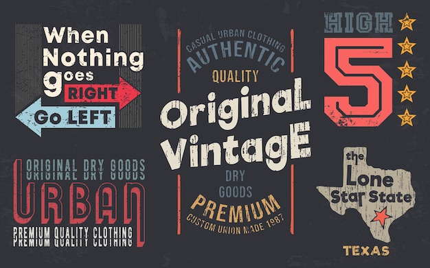 Impression de design vintage pour timbre de t-shirt, applique de tee, typographie de mode, badge, vêtements d'étiquette, jeans et vêtements décontractés. Illustration vectorielle.