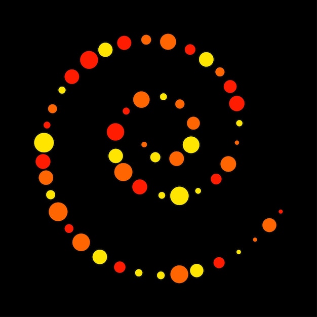 Impression de fond abstrait cercle lumineux hétéroclite. Vecteur de spirale de couleur rouge, jaune, orange pour carte de conception, invitation à une fête pop moderne, t-shirt, affiche, flyer, etc.