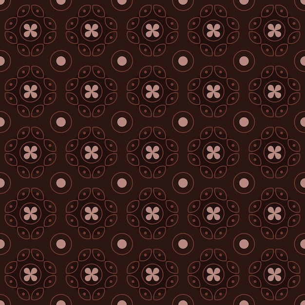 Impression De Fond Sans Couture Batik Classique. Papier Peint Mandala Géométrique De Luxe. élégant Motif Floral Traditionnel De Couleur Marron