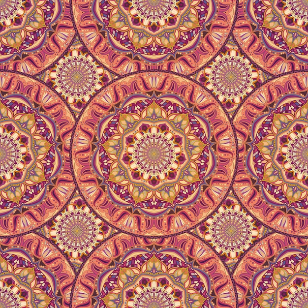 Impression De Fond Sans Couture Ethnique Mandala Floral.