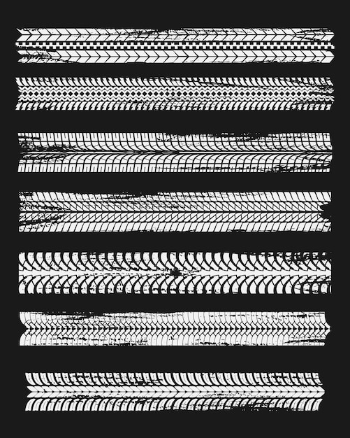 Vecteur impression de pneus de voiture, trace de roue de moto ou fils de protection de camion