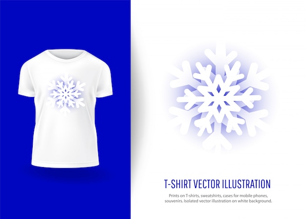 Impression De T-shirt Flocon De Neige Entourant L'hiver.