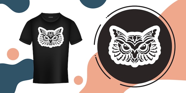 Impression De Visage De Hibou Polynésie Et Motifs Maoris Bon Pour Les T-shirts, Les étuis De Téléphone Et Plus Encore