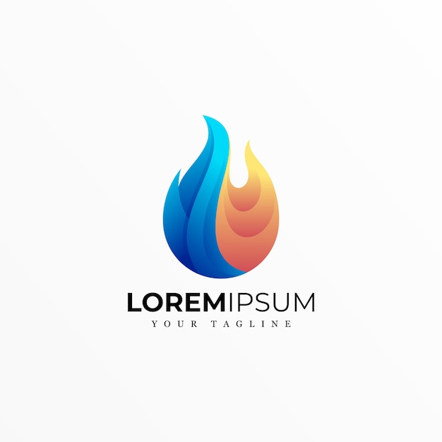IMPRESSIONNANT LOGO D'EAU DE GLACE INCENDIE PREMIUM