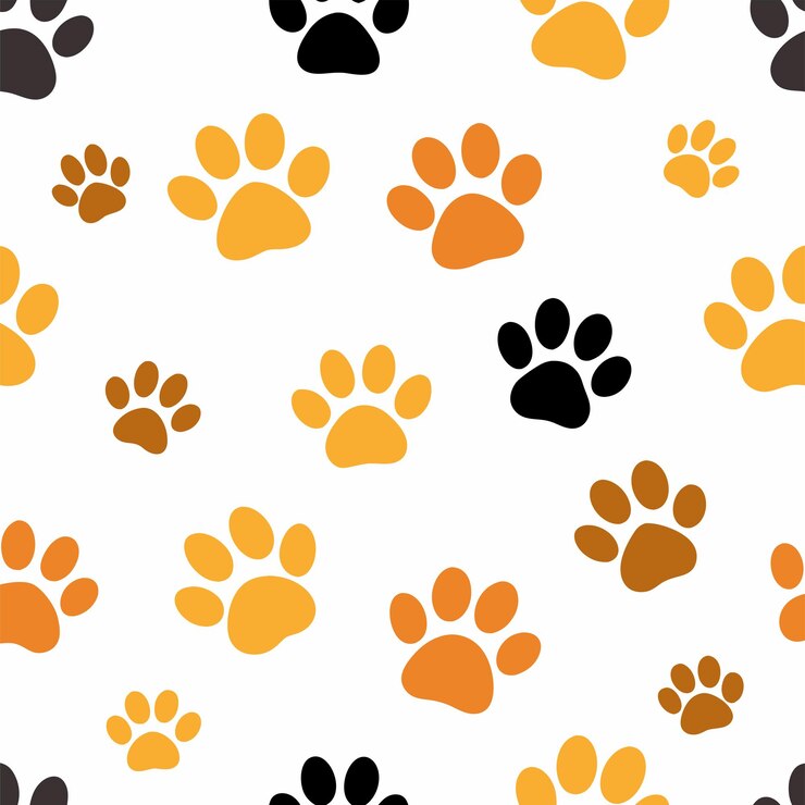 Vecteur impressions de pattes d'animaux colorées pour les arrière-plans textiles et ressources