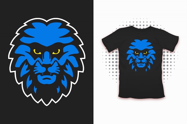 Vecteur imprimé lion pour la conception de t-shirts