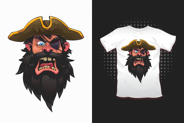 Vecteur imprimé pirate pour la conception de t-shirts