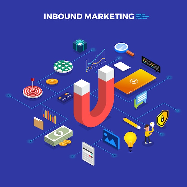 Inbound Marketing Concept D'illustrations