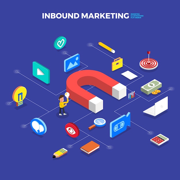 Inbound Marketing Concept D'illustrations