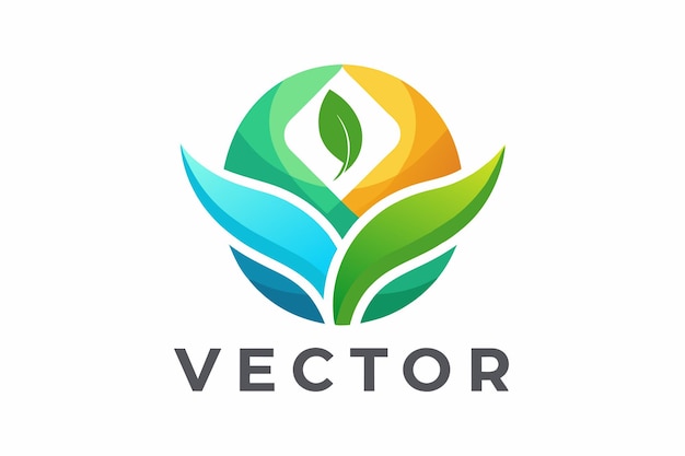 Vecteur incorporer des gradients pour représenter la durabilité dans une conception de logo livrée en vecteur