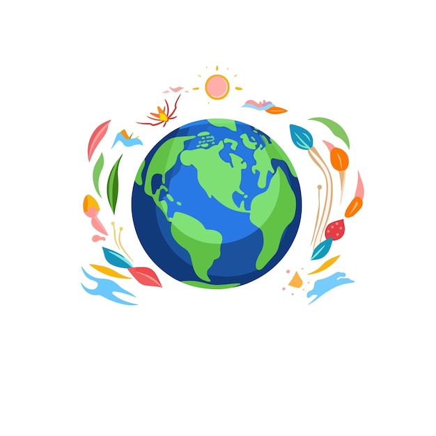 incroyable et chic logo de la terre fond de la terre vecteur de créativité de la terre