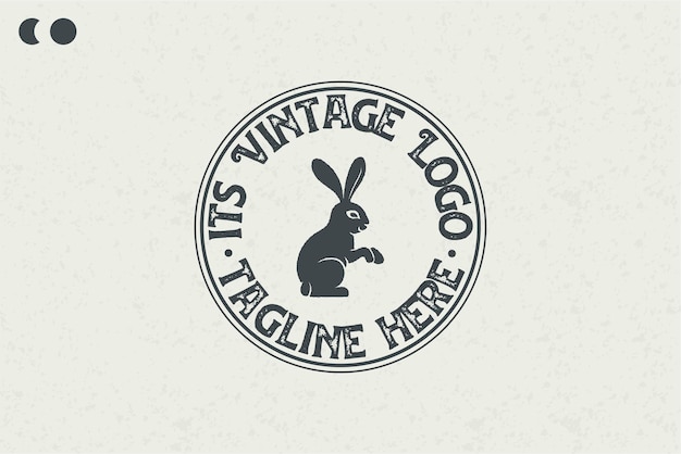 Vecteur incroyable design de logo de lapin design vintage style classique