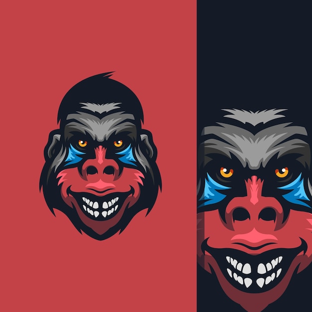 incroyable logo de singe avec édition gratuite