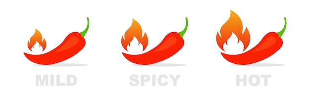 Indicateur De Niveau De Piment épicé étiquettes De Niveau D'aliments épicés Doux Moyen Ou Sauce Piquante