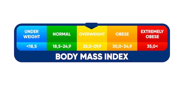 Indice de masse corporelle Concept de perte de poids Échelle IMC Avant et après régime et forme physique Mode de vie sain