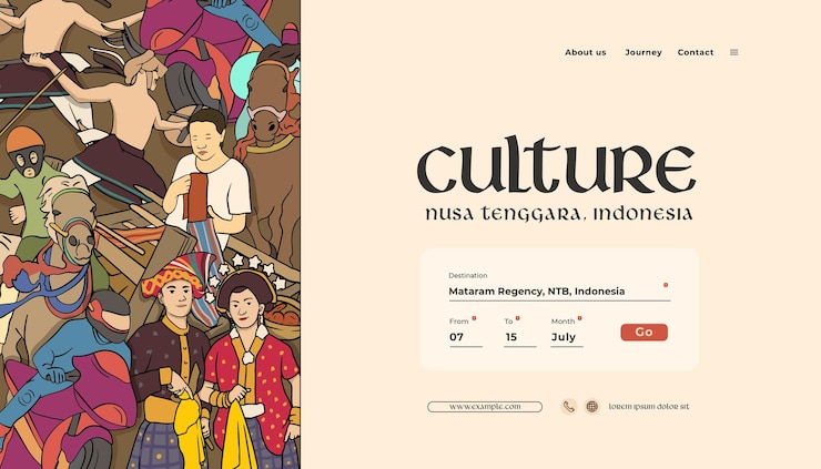 Vecteur indonésie nusa tenggara idée de mise en page pour les médias sociaux ou l'arrière-plan d'un événement