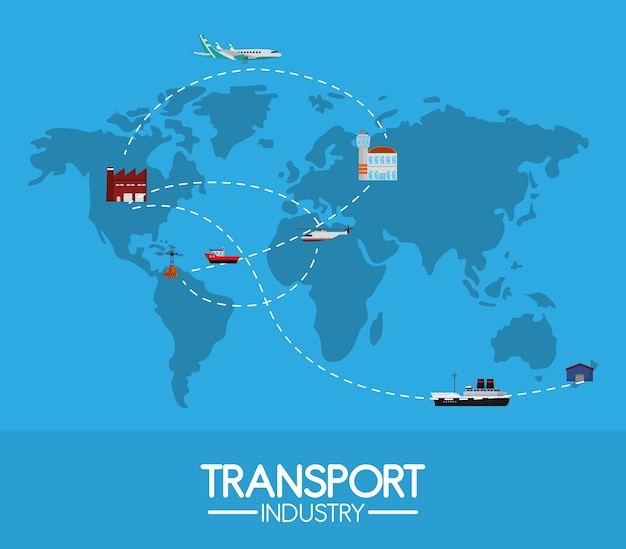 Vecteur l'industrie du transport dans le monde