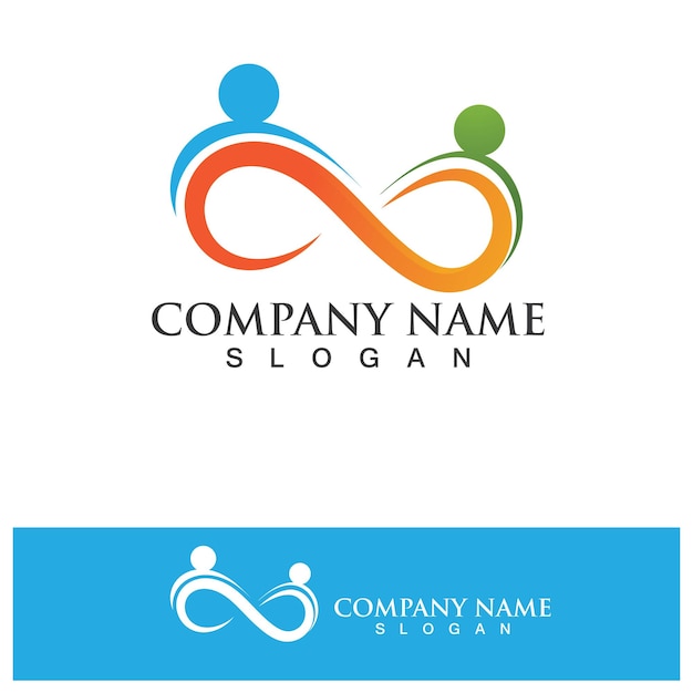 Infinity People Family Care Logo Design Vector