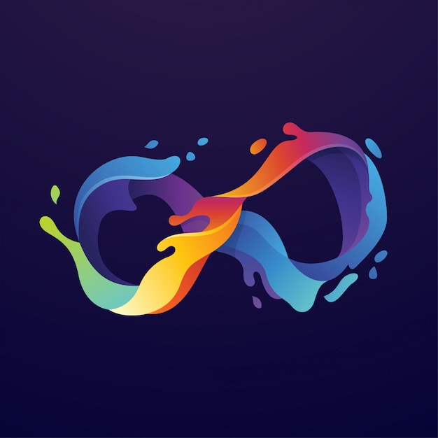 Vecteur infinity splash color logo