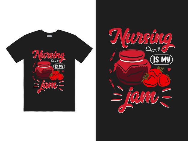 Vecteur l'infirmière est ma confiture tshirt design