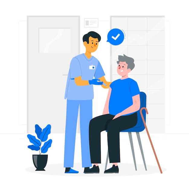 Infirmière mettant une illustration de concept d'injection