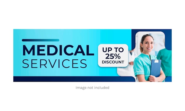 Infirmière Et Services Médicaux En-tête Bleu Et Couverture Pour Facebook Linkedin Twitter Et Youtube